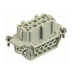 Ipari csatlakozó betét anya 10P 16A 500V csavaros hüvely termoplaszt-betét Han 10E-bu-s HARTING - 09330102701