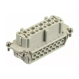Ipari csatlakozó betét anya 16P 16A 500V csavaros hüvely termoplaszt-betét Han 16E-bu-s HARTING - 09330162701