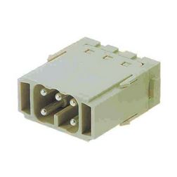 Ipari csatlakozó betét modul apa 5P 16A 400V rugószorításos csapos Han 5MOD ES HARTING - 09140052616