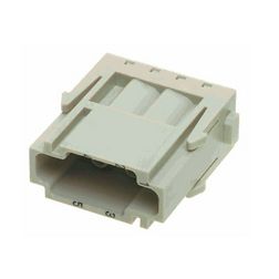 Ipari csatlakozó betét modul apa 6P 16A 500V krimpelt csapos Han 6MOD E HARTING - 09140063001