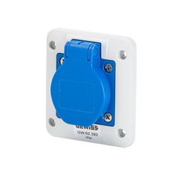 Ipari dugalj beépíthető 2P+E 16A 2P 230V műanyag kék egyenes csavaros IP54 IEC309HP GEWISS - GW62392