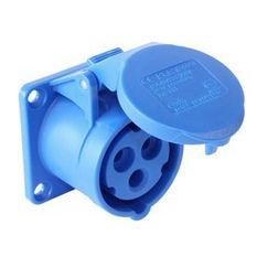 Ipari dugalj beépíthető 2P+E 32A 230V(50+60Hz) kék egyenes IP44 műanyag 6h-pozíció csavaros PCE - 323-6