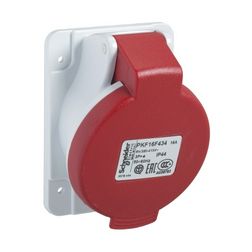 Ipari dugalj beépíthető 3P+E 400V(50+60Hz) piros ferde 16A IP44 műanyag PratiKa Schneider - PKF16F434