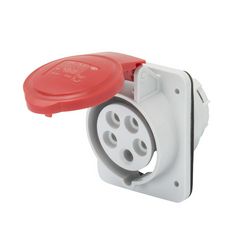 Ipari dugalj beépíthető 3P+E 400V(50+60Hz) piros ferde 16A IP44 műanyag IEC309HP GEWISS - GW62209H