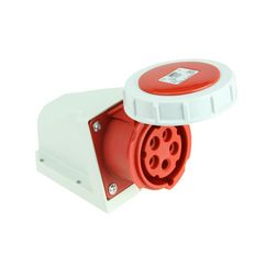 Ipari dugalj falra szerelhető 3P+N+E 16A 400V(50+60Hz) piros IP67 műanyag 6h-pozíció csavaros PCE - 1152-6