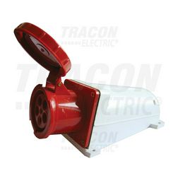 Ipari dugalj falra szerelhető 3P+N+E 63A 400V(50+60Hz) piros IP44 műanyag 6h-pozíció TRACON - TICS-135