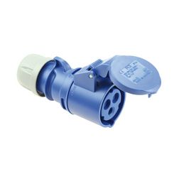 Ipari dugalj lengő 2P+E 16A 230V(50+60Hz) kék egyenes IP44 műanyag 6h-pozíció csavaros Shark PCE - 213-6