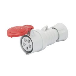 Ipari dugalj lengő 3P+N+E 16A 380-415V(50+60Hz) piros egyenes IP44 műanyag IEC309HP GEWISS - GW62009H