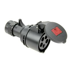 Ipari dugalj lengő 3P+N+E 16A 400V(50+60Hz) piros egyenes IP44 műanyag 6h-pozíció Shark PCE - 215-6x