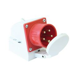 Ipari dugvilla 3P+N+E falonkívüli 32A 400V(50+60Hz) piros műanyag ferde csavaros PCE - 525-6D
