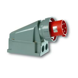 Ipari dugvilla 3P+N+E falonkívüli 63A 400V(50+60Hz) piros műanyag ferde csavaros PCE - 535-6
