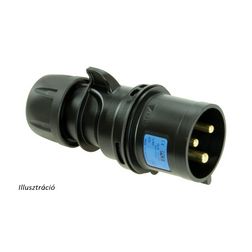 Ipari dugvilla lengő 2P+E 16A 230V(50+60Hz) kék IP44 műanyag csavaros 6h-pozíció Midnight PCE - 013-6x
