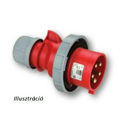Ipari dugvilla lengő 3P+E 32A 400V(50+60Hz) piros IP67 műanyag csavaros 6h-pozíció Shark PCE - 0242-6