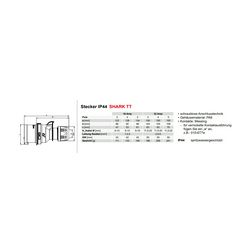 Ipari dugvilla lengő 3P+N+E 16A 400V(50+60Hz) piros IP44 műanyag 6h-pozíció Turbo Shark PCE - 015-6tt