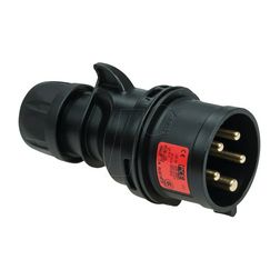 Ipari dugvilla lengő 3P+N+E 32A 400V(50+60Hz) piros IP44 műanyag csavaros 6h-pozíció Midnight PCE - 025-6x