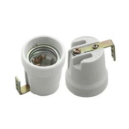 Izzólámpa foglalat szerelőlemezes 4A E27 Edison-menetes porcelán szürke HLDR-E27-F KANLUX - 02161