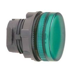 Jelzőlámpa fej d22 LED-hez kerek zöld magas 1-lámpa fekete IP66 Harmony XB5 Schneider - ZB5AV033