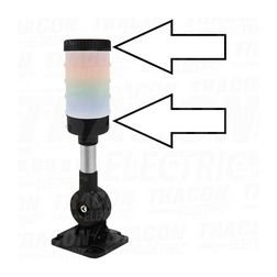 Jelzőoszlop alapcsomag talp+rúd+fedél+80dBhangjelző+kábel 24VAC/DC IP65 168mm-csőhossz fém TRACON - NYG3-70KITACDC24