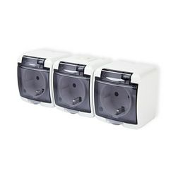 Junior 162/3 dugalj földelt komplett házban csapófedéllel gyerekzárral fehér IP44 ANCO - 321345