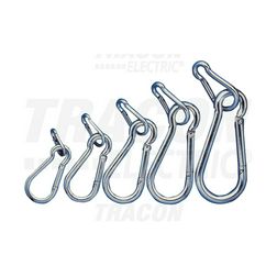 Karabiner rugós acél 12mm 142.5mm-ho 270kgtörési terhelés TRACON - RKARA12