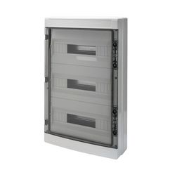Kiselosztó 2xPE/N UV-álló DC1000V 3x 18M falonkívüli szürke IP65 átlátszó kivágott 40CDK GEWISS - GW40108BD