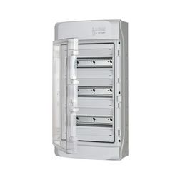 Kiselosztó 63A/400VAC PE/N-sínnel IK08 3x 12M falon kívüli szürke IP65 átlátszó teli ajtó NEPTUN36EU F-TRONIC - 7270011
