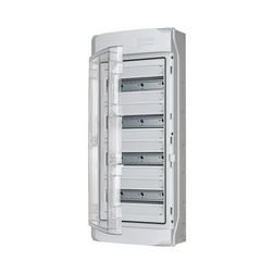 Kiselosztó 63A/400VAC PE/N-sínnel IK08 4x 12M falon kívüli szürke IP65 átlátszó teli ajtó NEPTUN48EU F-TRONIC - 7270012