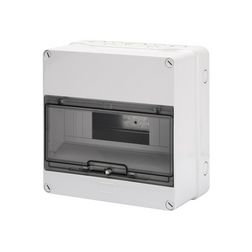 Kiselosztó PE/N sín nélkül UV-álló DC1000V 1x 12M falonkívüli szürke IP55 átlátszó 40CD GEWISS - GW40005