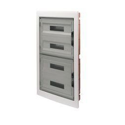 Kiselosztó 2db PE/N műanyag 4x 18M süllyesztett fehér IP40 átlátszó kivágott ajtó 40CDi GEWISS - GW40611BD