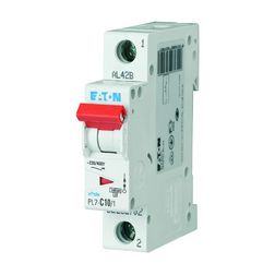 Kismegszakító 1P 10A C-jelleg 230V AC 10kA/60898 PL7-C10/1 EATON - 262702