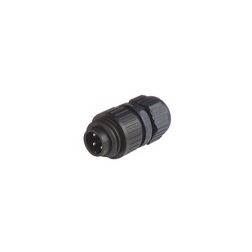 Köralakú ipari csatlakozó apa lengő 3-pólusú csapos 10A 400V egyenes IP67 CA3 LS HIRSCHMANN - 934124-100