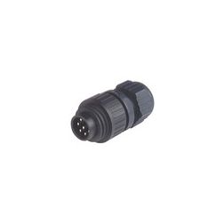 Köralakú ipari csatlakozó apa lengő 6-pólusú csapos 10A 250V egyenes IP67 CA6 LS HIRSCHMANN - 934126-100