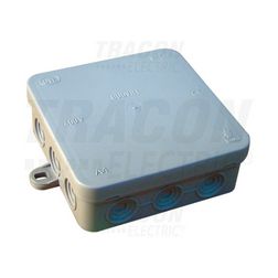 Kötődoboz falonkívüli 100mmx 100mm 40mm szürke műanyag IP54 12 kábel/cső PD TRACON - PD100X100