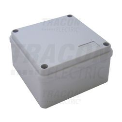 Kötődoboz falonkívüli 100mmx 100mm 50mm szürke műanyag IP54 6 kábel/cső MED TRACON - MED10105