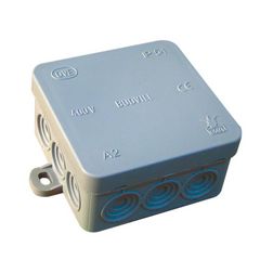 Kötődoboz falonkívüli 75mm x 75mm x 40mm szürke műanyag IP54 12 kábel/cső Budvill TRACON - PD75X75