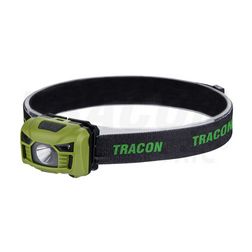 LED fejlámpa 120lm 3W 5h 3,7V/1,2Ah IP54 mozgásérzékelős 1x tölthető akku teleppel műanyag TRACON - HL120B