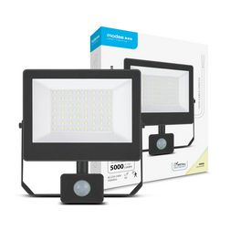 LED fényvető 10m PIR-érzékelős 50W 220-240V AC 5000lm 4000K fekete alumínium IP65 A3-series Modee - ML-FLS4000K50WSA3N