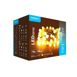 LED karácsonyi füzér 100LED/10m műanyag tápegység-dugóval 8mód kültéri 10db/m AC Berry Modee - ML-C2009