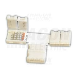 LED szalag gyorscsatlakozó RGB-szalaghoz T-forma csatlakozó/összekötő 4x fehér TRACON - LSZTTRGB