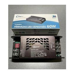 LED tápegység kapcs.üzem stabilizált DIP DIM szerelhető 60W 12V 5000mA fém tokozás-ház Clearled - CLE60FH