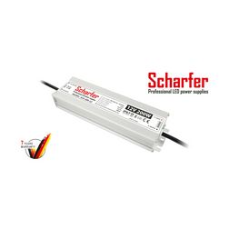 LED trafó zárlat-/túlterhelésbiztos 200W 12V 16700mA fém tokozás-ház kültéri SCH-200-12 Scharfer - SCH20012