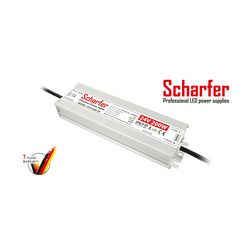 LED trafó zárlat-/túlterhelésbiztos 200W 24V 8330mA fém tokozás-ház kültéri SCH-200-24 Scharfer - SCH20024