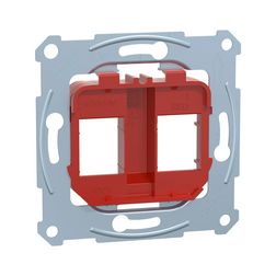 Merten adapterkeret 2xRJ45 adatcsatlakozóhoz műanyag piros címketartó nélkül Schneider - MTN4566-0006