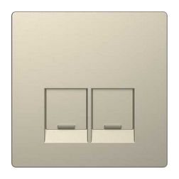 MERTEN Fedlap, 2xRJ45 aljzathoz, System-D, szahara - MTN4572-6033