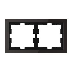 Merten D-Life keret ónixfekete 2-es vízszintes és függőleges üveg kezeletlen fényes Schneider - MTN4020-6503