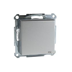 Merten-SM 162 dugalj földelt csapófedéllel gyerekzárral alumínium IP44 süllyesztett Schneider - MTN2414-0460