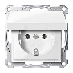 MERTEN 2P+F csatlakozóaljzat, csapófedéllel, rugós, 16A, System-M, polárfehér - MTN2311-0319