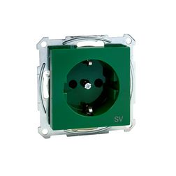Merten-SM 162 dugalj földelt gyerekzárral zöld IP20 süllyesztett rugós Schneider - MTN2300-0304