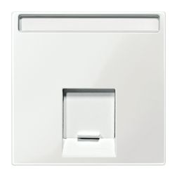 Merten-SM fedlap RJ45 adatcsatlakozóhoz műanyag fehér címketartóval (469819) Schneider - MTN469819