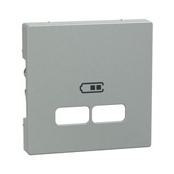 Merten-SM fedlap USB töltőcsatlakozóhoz műanyag alumínium címketartóval Schneider - MTN4367-0460